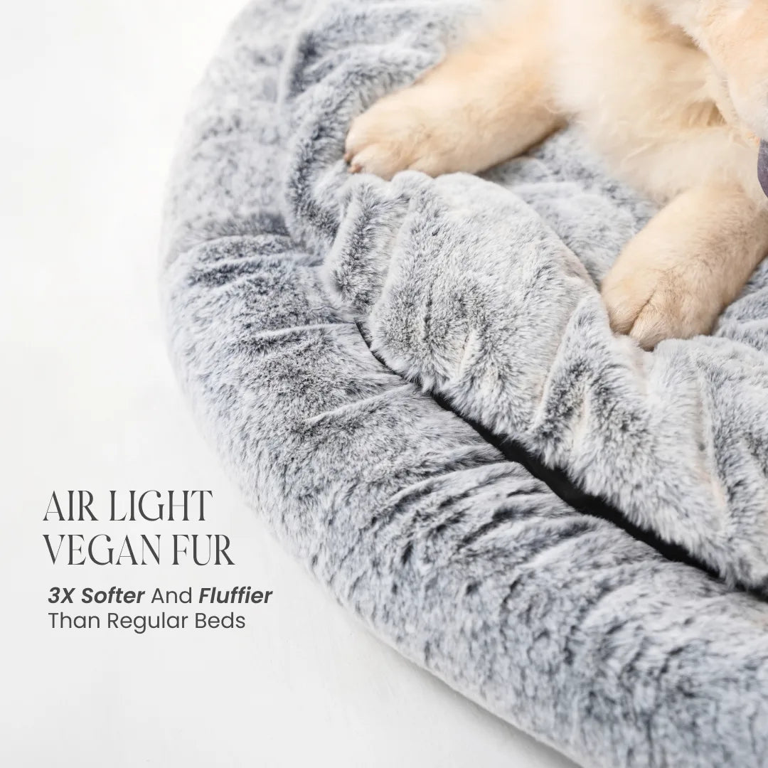 2-in-1 Temperature-Regulating Dog Bed - Greystone