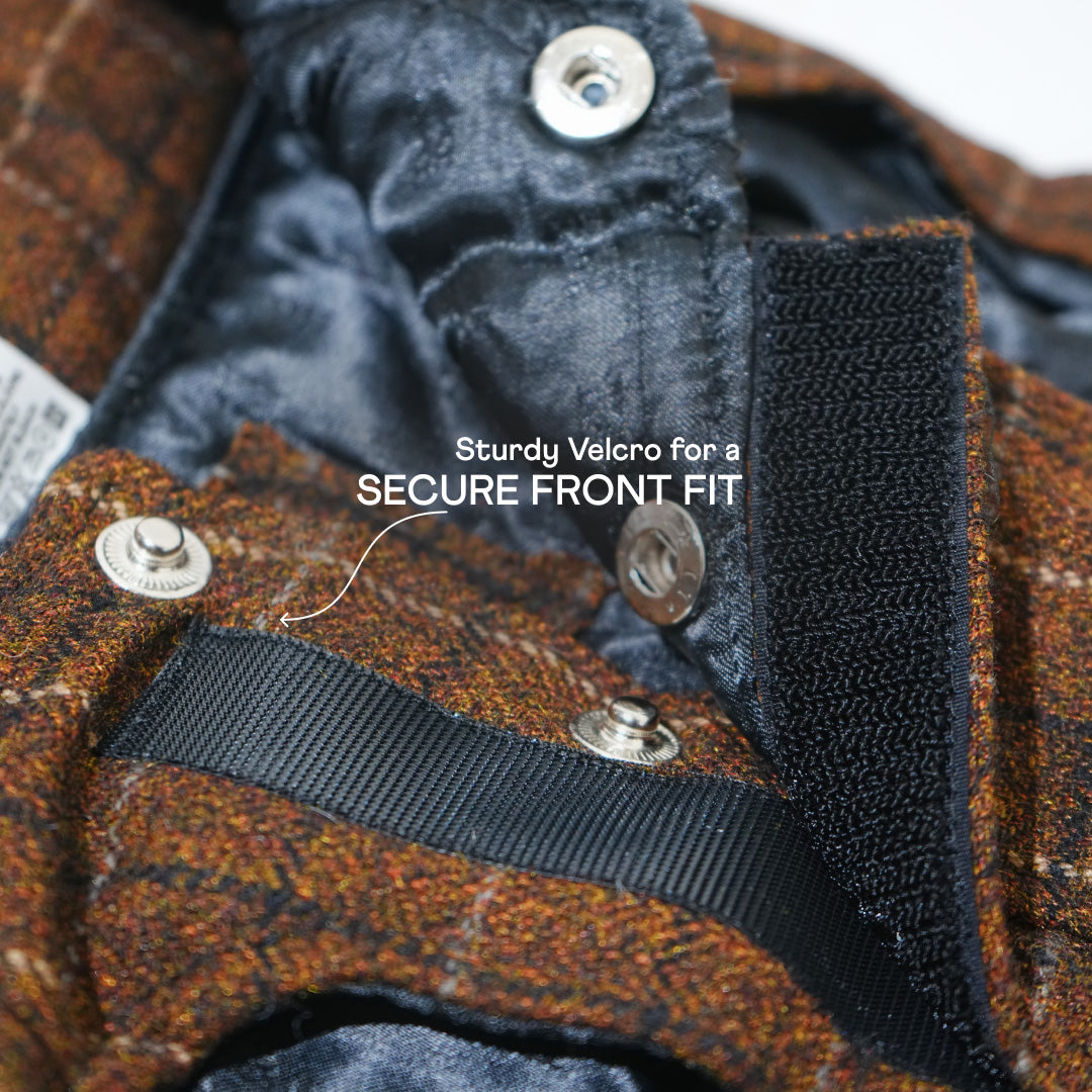 Pawfect Shield Puffer Jacket - Checkered Brown