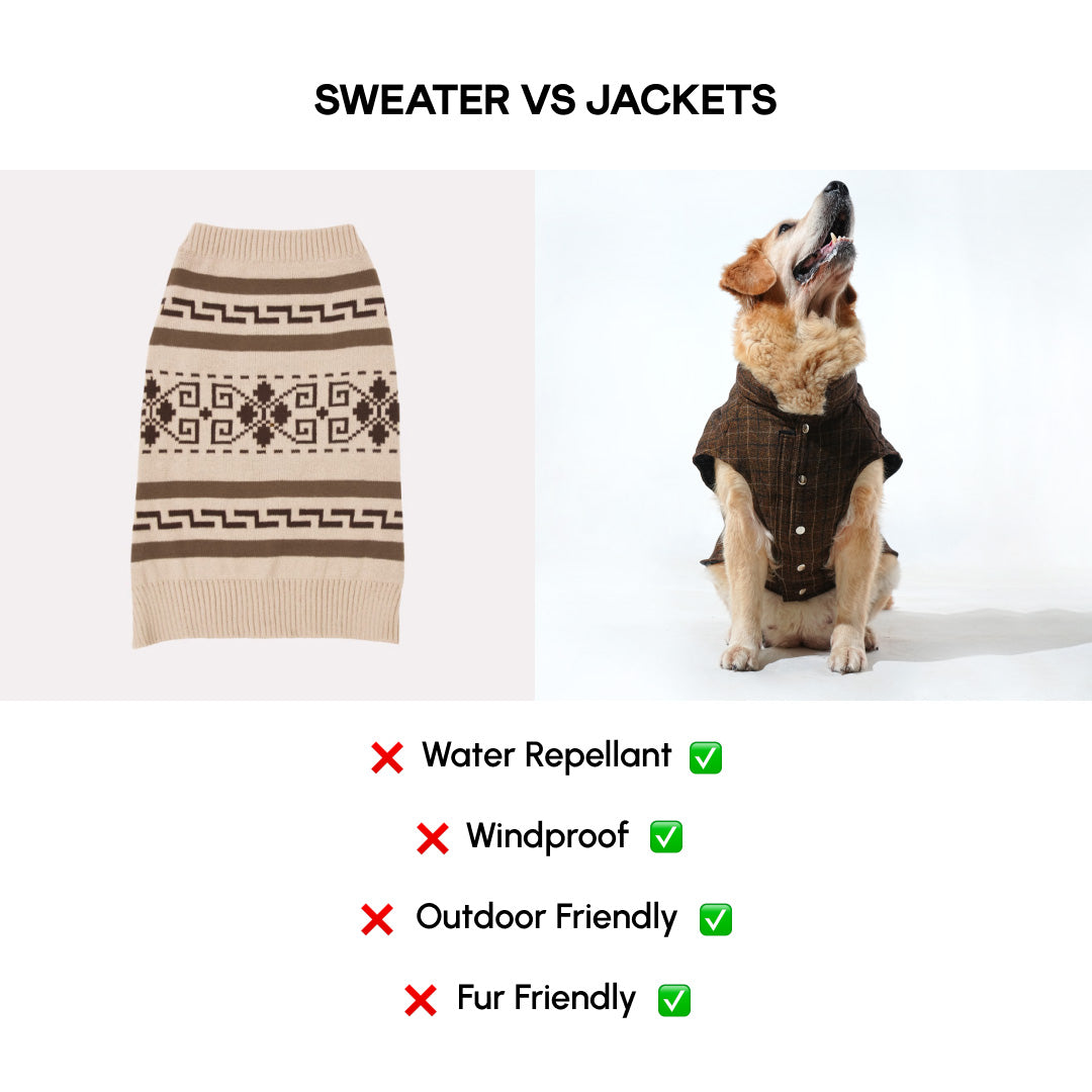 Pawfect Shield Puffer Jacket - Checkered Brown