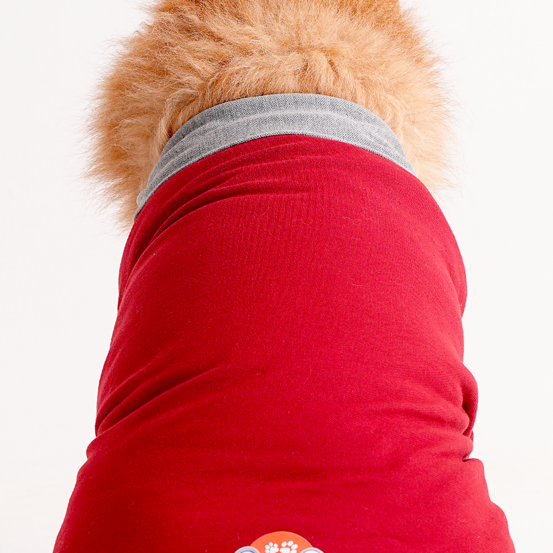 Polo Dog Tshirt (Maroon & Grey)