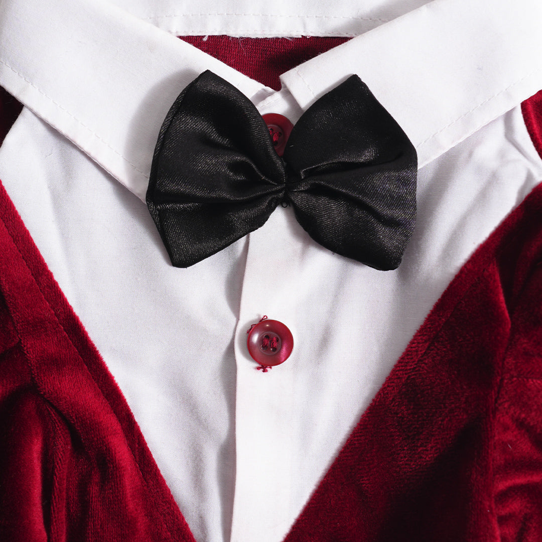 Tuxedo For Dogs With Black Bow Tie