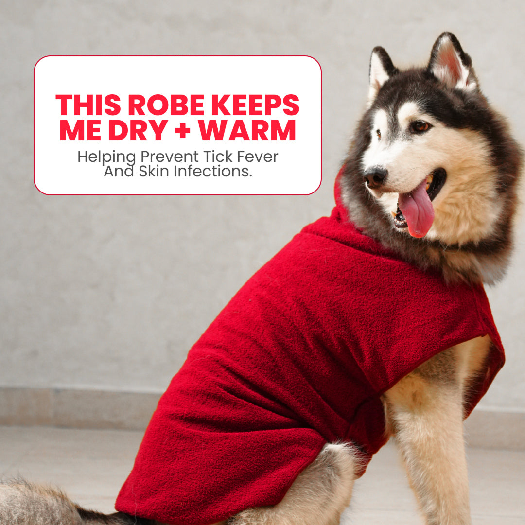 India’s 1st Lightweight Turbo Dry Bathrobe - Red