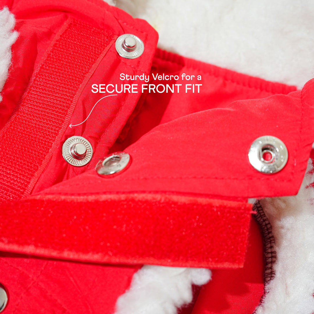 Pawfect Shield Puffer Jacket - Furry White-Red