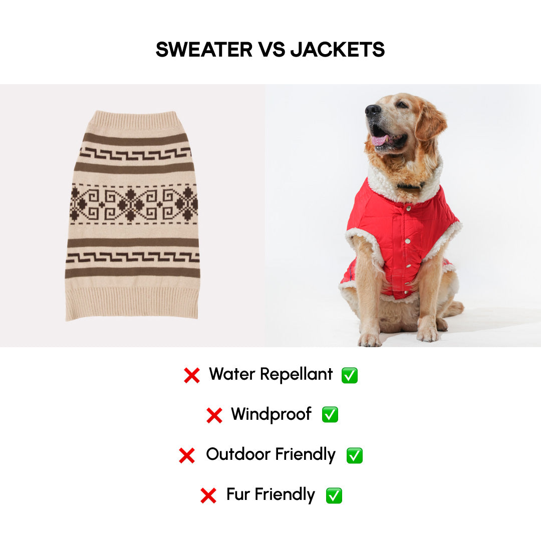 Pawfect Shield Puffer Jacket - Furry White-Red