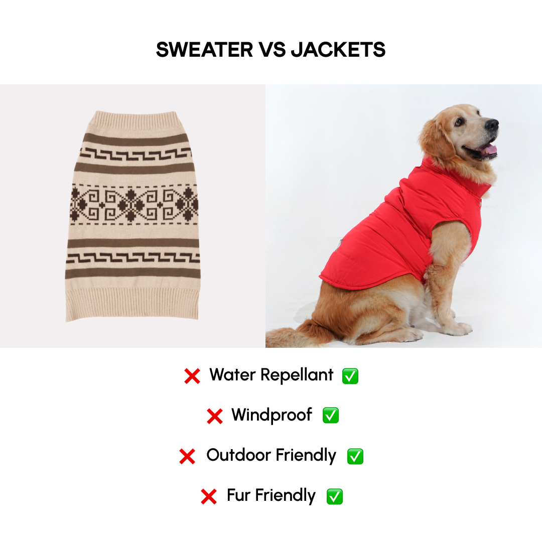 Pawfect Shield Puffer Jacket - Hot Red