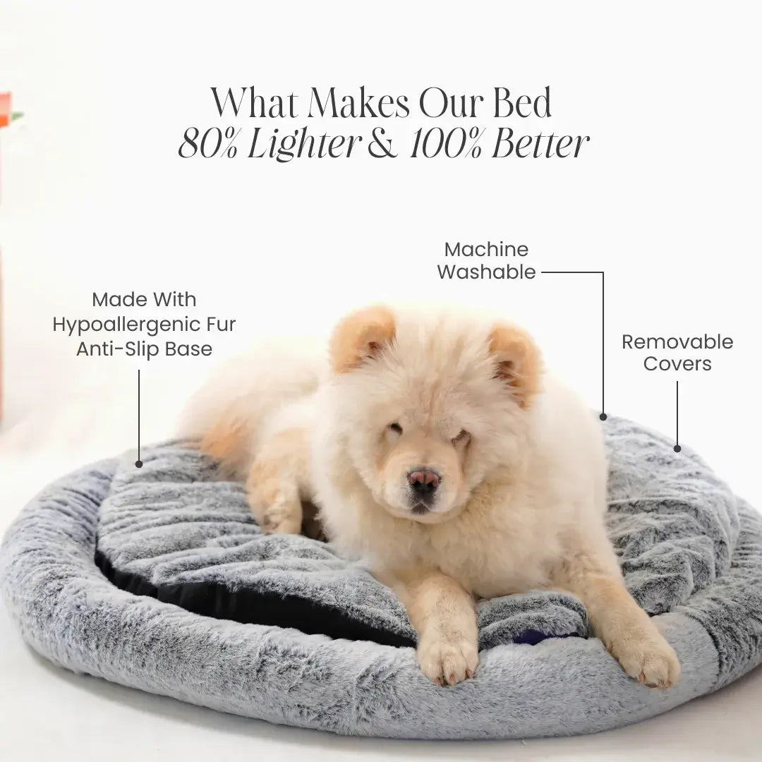 2-in-1 Temperature-Regulating Dog Bed - Greystone
