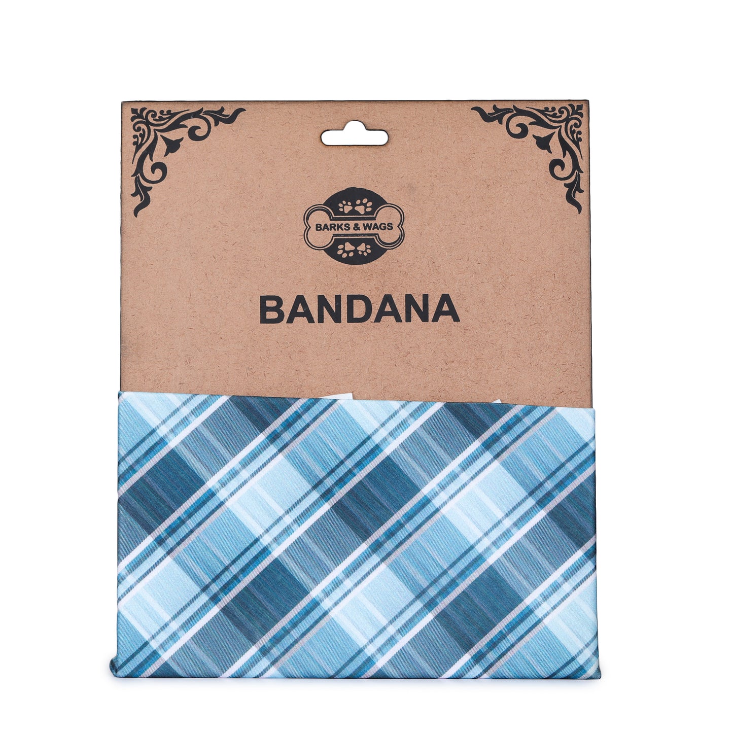 Blue Tartan Twinning Bow & Bandana Set