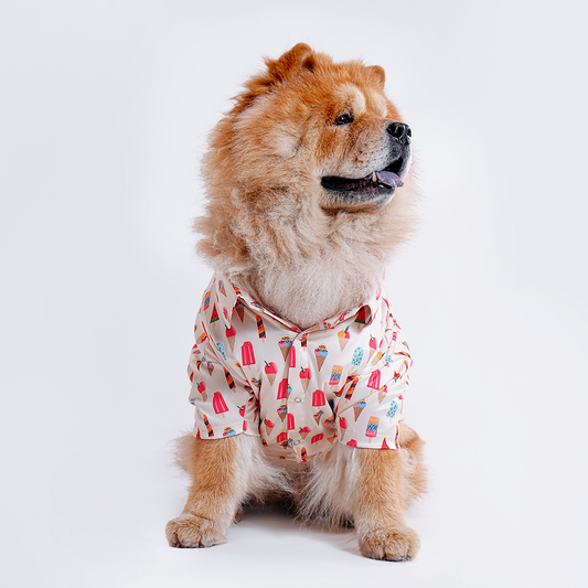 Printed Shirt for Dogs - Beige Ice Cream Dream