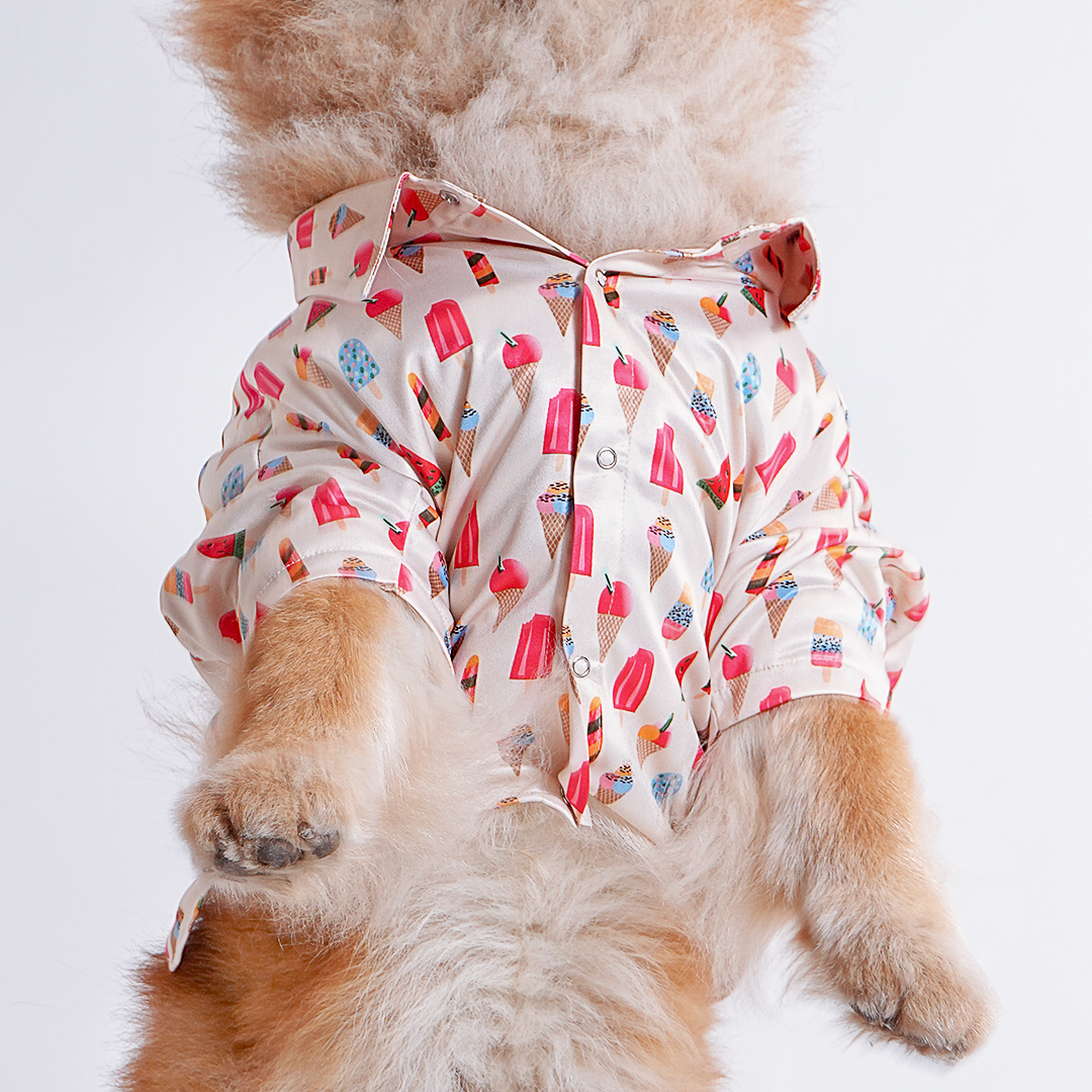 Printed Shirt for Dogs - Beige Ice Cream Dream