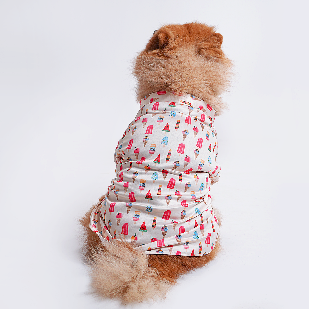 Printed Shirt for Dogs - Beige Ice Cream Dream