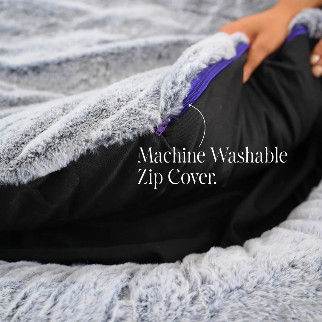 2-in-1  Temperature-Regulating Dog Bed - Greystone