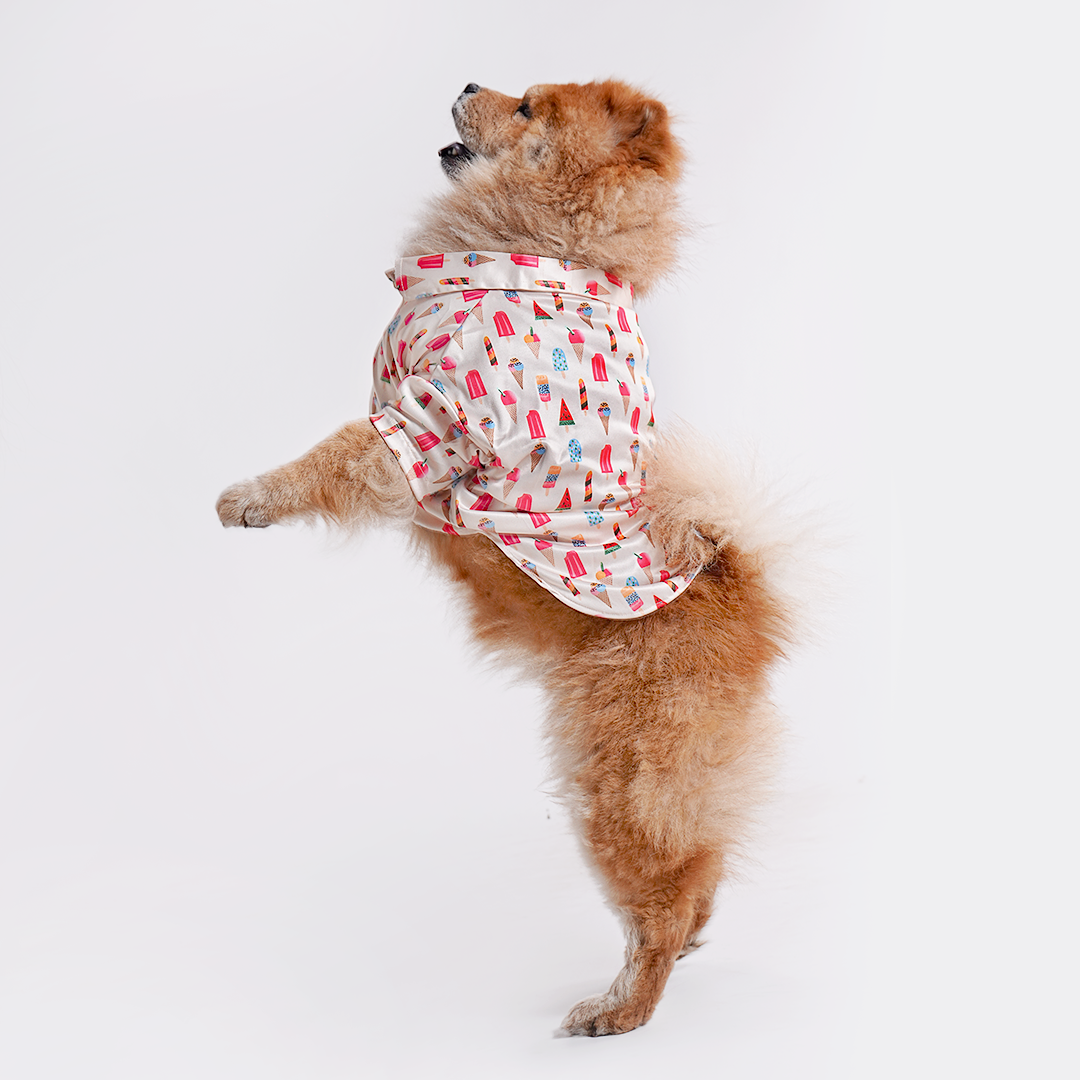 Printed Shirt for Dogs - Beige Ice Cream Dream