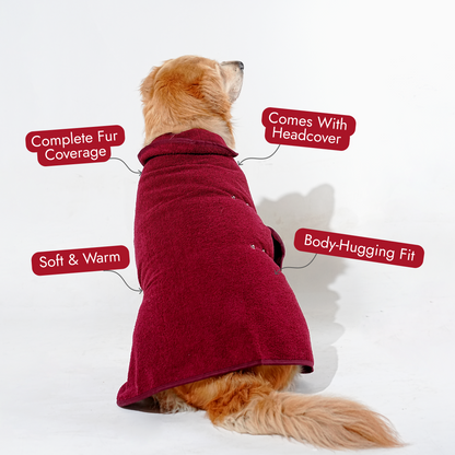 India’s 1st Lightweight Turbo Dry Bathrobe - Maroon