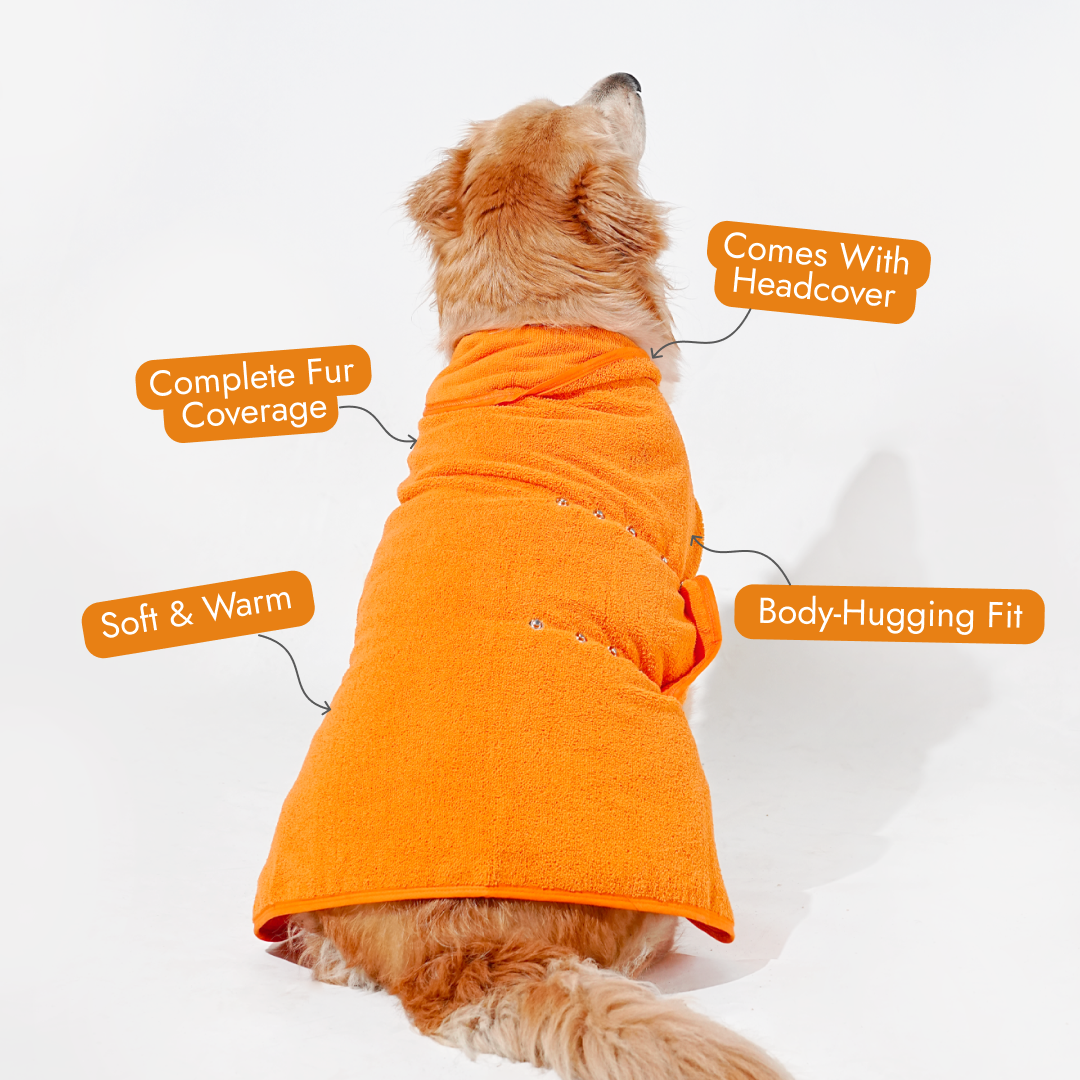 India’s 1st Lightweight Turbo Dry Bathrobe - Orange