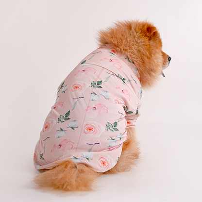 Printed Shirts For Dogs - Baby Pink Floral