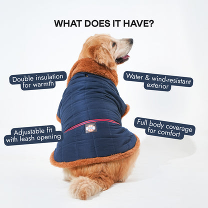 Pawfect Shield Puffer Jacket - Dark Blue