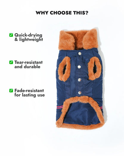 Pawfect Shield Puffer Jacket - Dark Blue