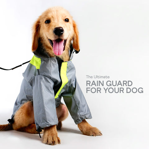 Heavy- Duty Drizzle Defense Dog Raincoat - Grey