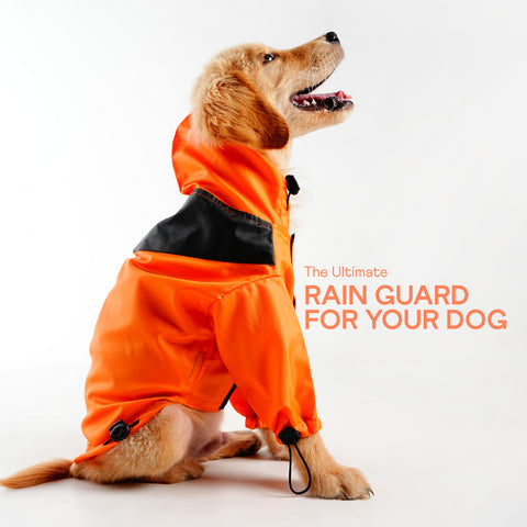 Heavy- Duty Drizzle Defense Dog Raincoat - Orange