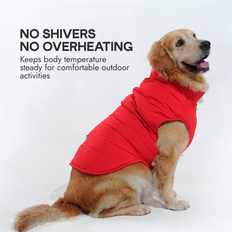 Pawfect Shield Puffer Jacket - Hot Red