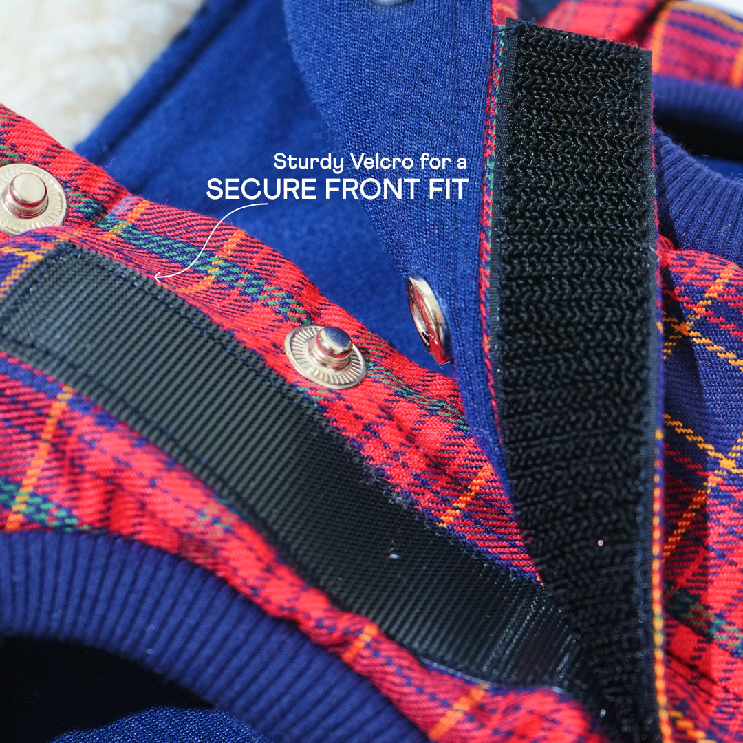 Pawfect Shield Puffer Jacket - Checkered Red-Blue