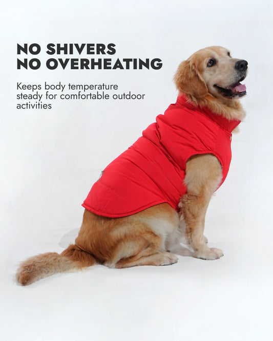 Pawfect Shield Puffer Jacket - Hot Red