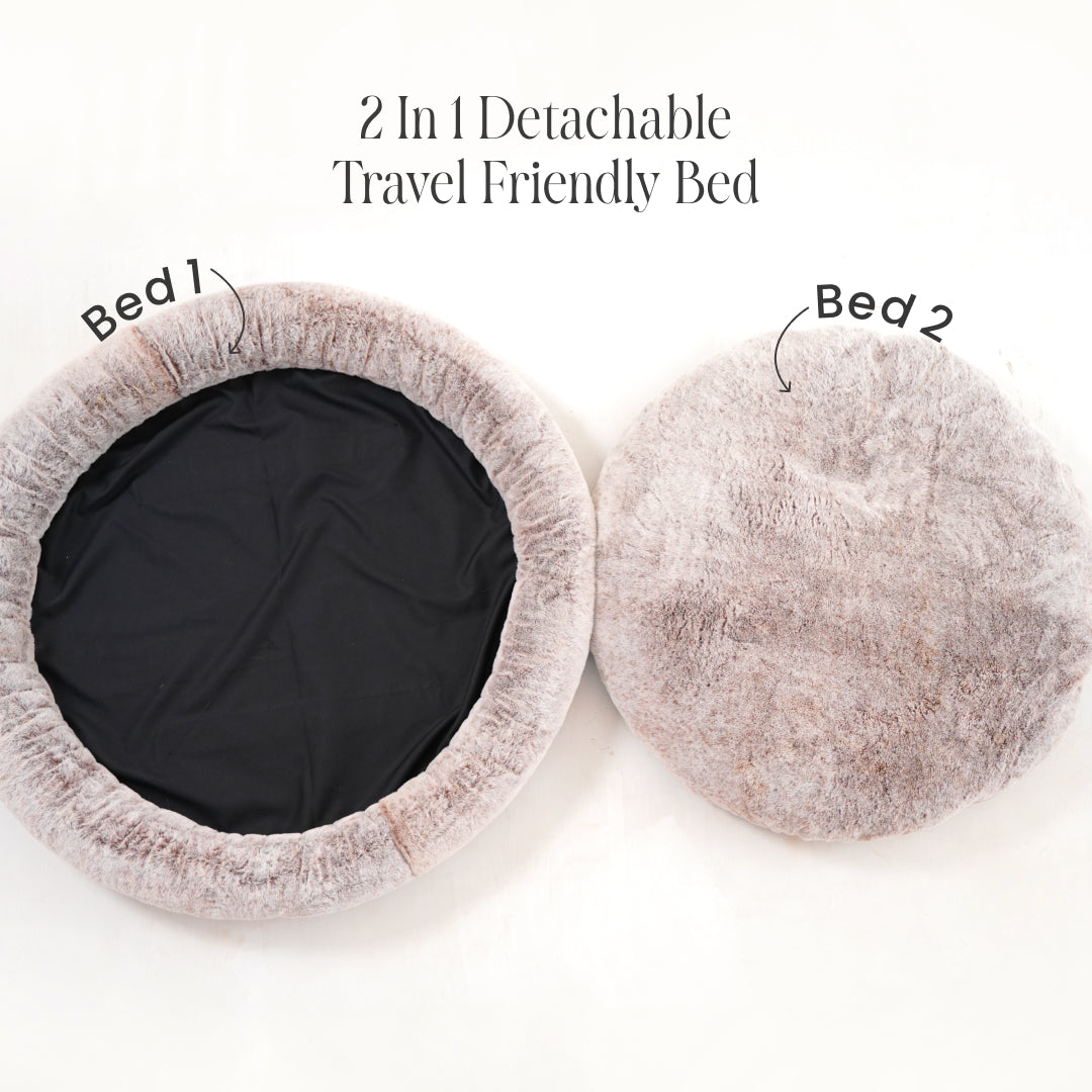 2-in-1 Temperature-Regulating Dog Bed - Desert Dune