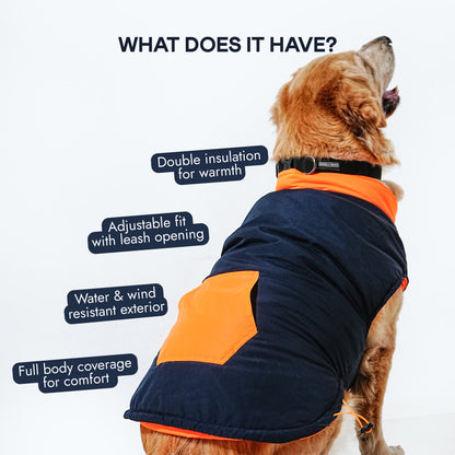 Pawfect Shield Puffer Jacket - Orange-Blue