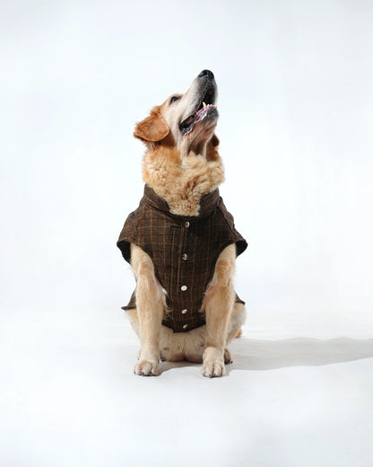 Pawfect Shield Puffer Jacket - Checkered Brown