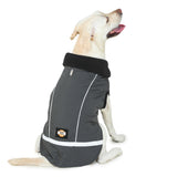 Dog Jacket Grey Microfiber Insulated Coat