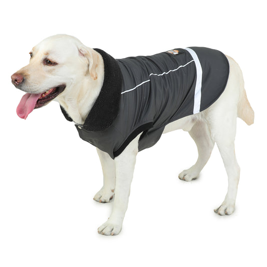 Dog Jacket Grey Microfiber Insulated Coat