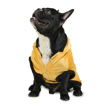 Dog Hoodie (Yellow Velvet With Fur)