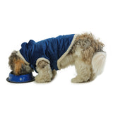Navy Blue Dog Hoodie With Fur