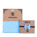 Sky Blue Polka Dot Twinning Bow & Bandana Set