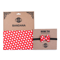 Red Polka Dot Twinning Bow & Bandana Set