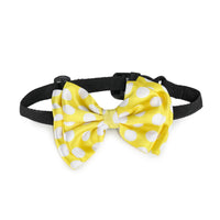 Yellow Polka Dot Twinning Bow & Bandana Set