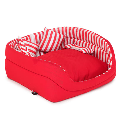 Dog Bed (Red & Blue Strips Sofa)