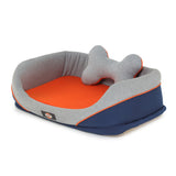 Dog Bed (Orange & Blue Cuddler)