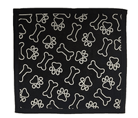 black coloured paw and bone printed dog mat