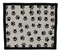 cream coloured dog mat with paw print