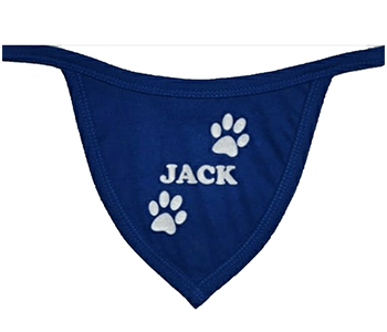 customised blue-coloured dog bandanas by Barks & Wags