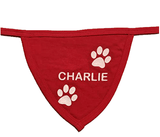customised red-coloured dog bandanas by Barks & Wags