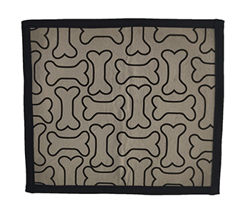 dark grey coloured bone printed dog mat