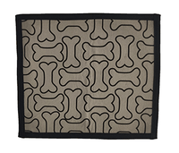 dark grey coloured bone printed dog mat