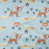 dog and paw print velvet dog food mat by Barks & Wags