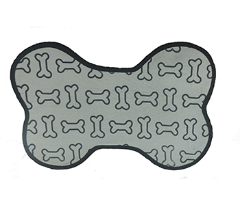 dark grey coloured dog food mat