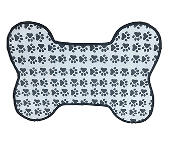 blue coloured dog food mat with paw print