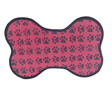 red coloured dog food mat with paw print
