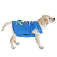 dog wearing blue-coloured sleeveless t-shirt by Barks & Wags