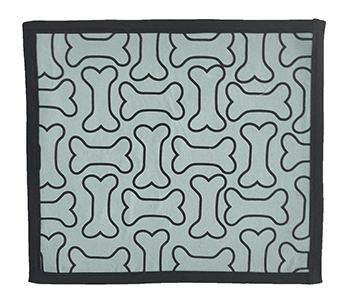 light grey coloured bone printed dog mat